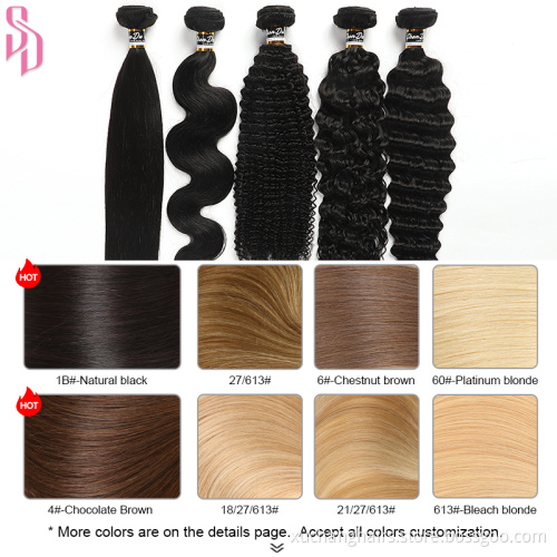 30 &quot;Deep Wave Human Hair Bundels natuurlijk zwart